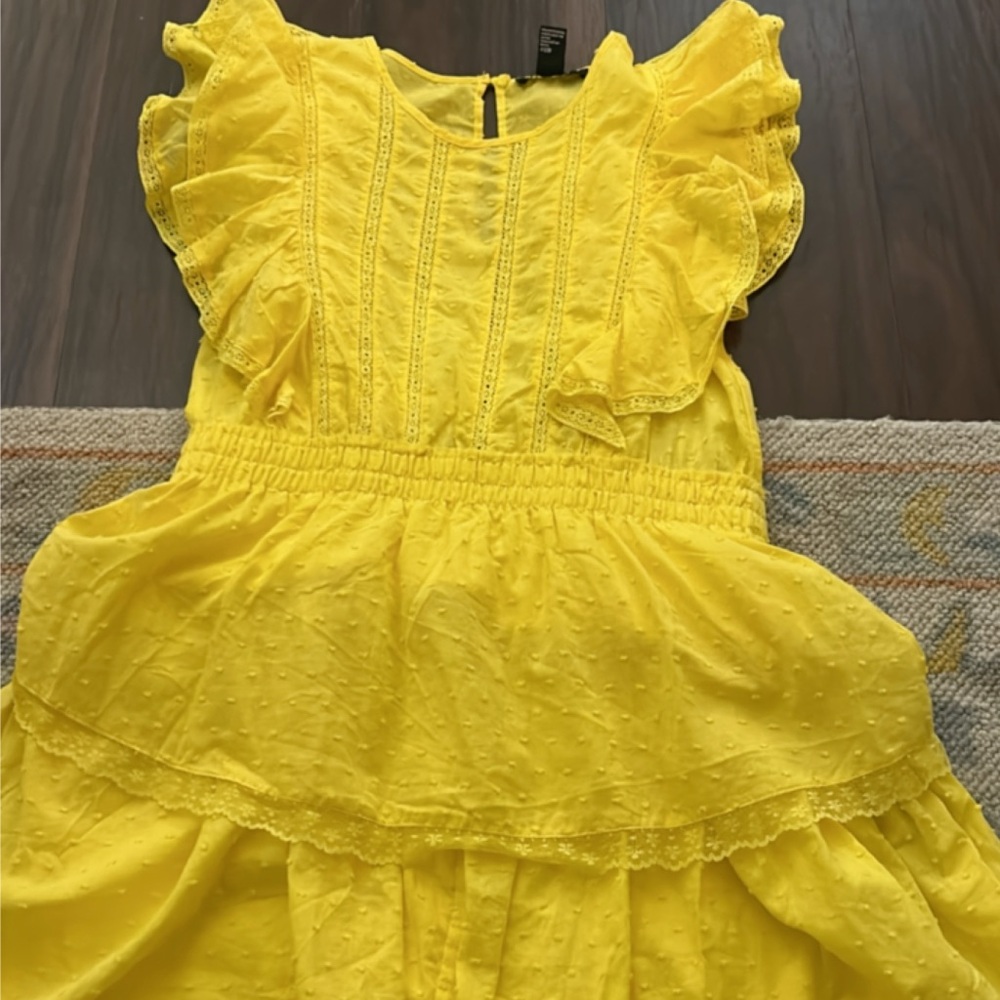 Bright Yellow Ruffled Dress